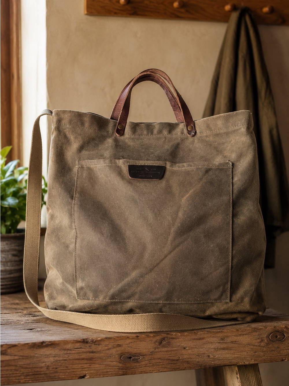 Bradley Mountain Coal Tote – Waxed Canvas & Leather